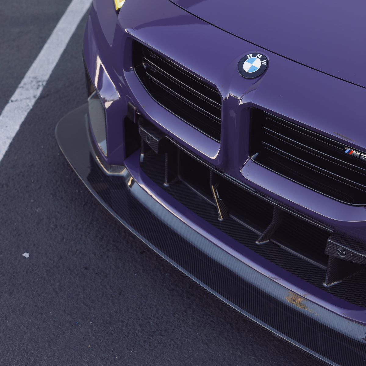 AlpineX Dynamics Pre-preg Dry Carbon Fiber Front Bumper Center Trim For BMW G87 M2