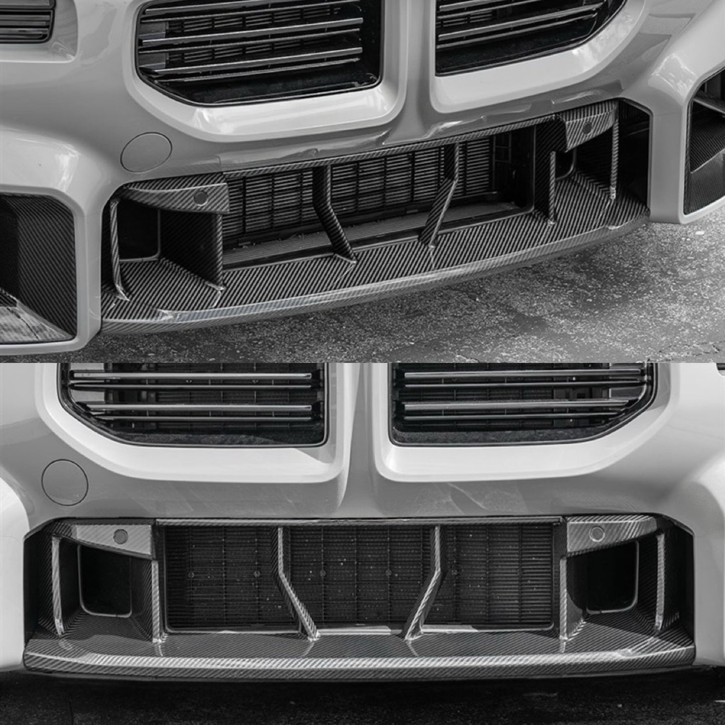 AlpineX Dynamics Pre-preg Dry Carbon Fiber Front Bumper Center Trim For BMW G87 M2