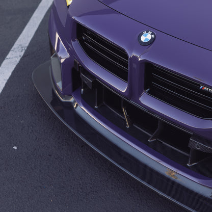 AlpineX Dynamics Pre-preg Dry Carbon Fiber Front Bumper Center Trim For BMW G87 M2