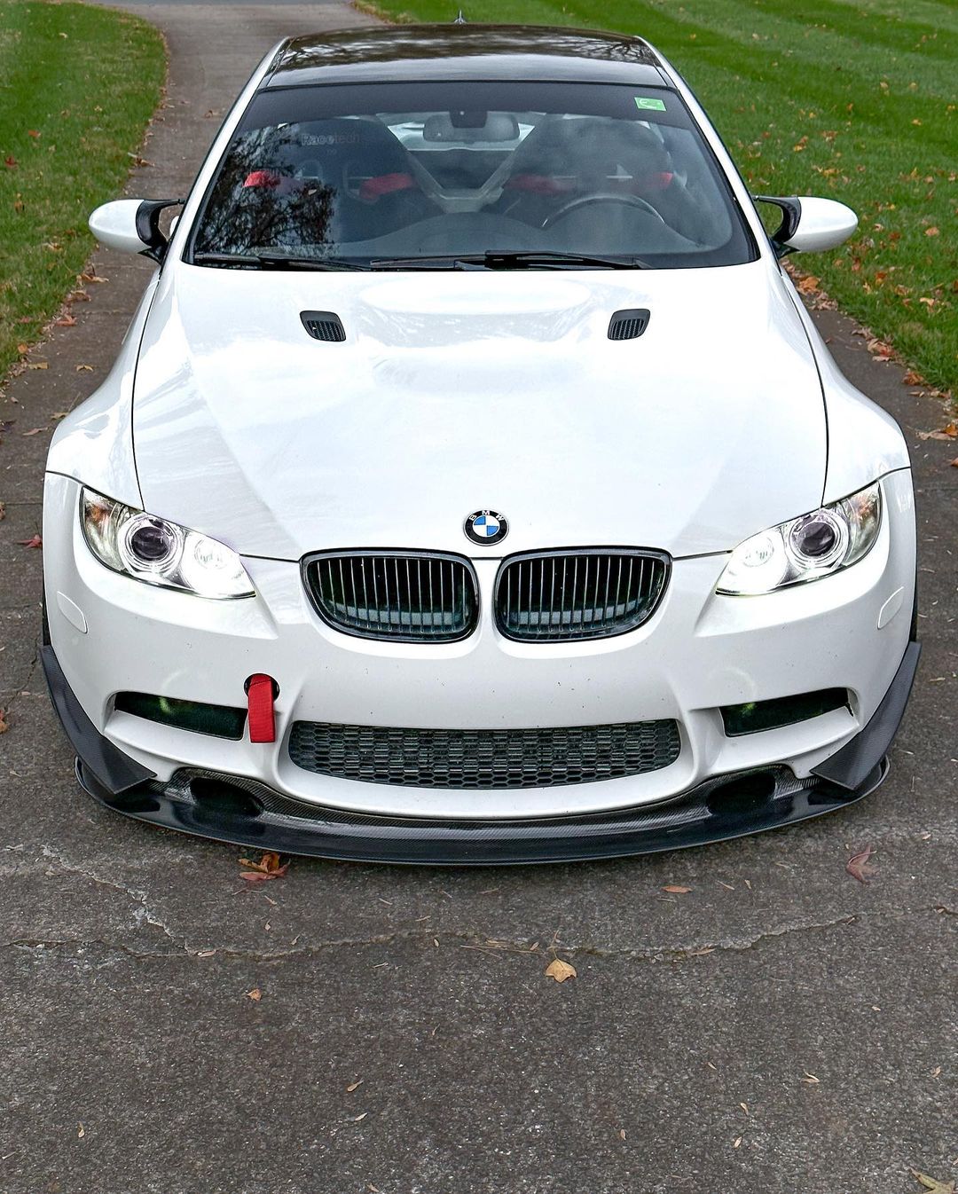 BMW E92 M3 carbon fiber GT4 front splitter installed