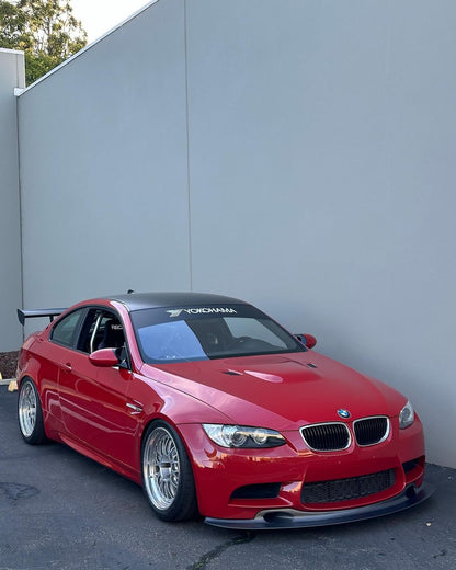 BMW E92 M3 carbon fiber longer version GT4 front splitter installed