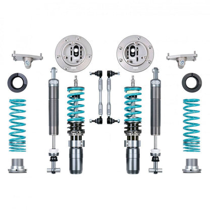 Nitron R1 dampers, teal springs, top mounts and droplinks; generic product illustration
