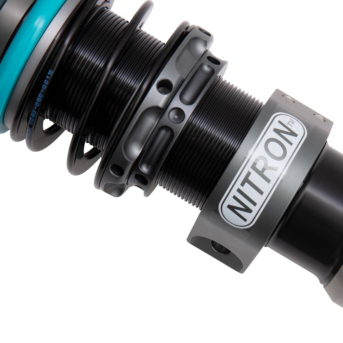 Nitron R1 threaded damper body and spring-seat locking rings; generic product illustration