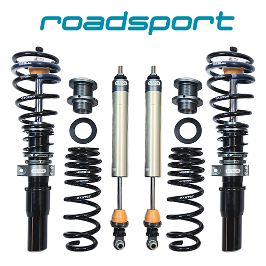 Nitron RoadSport dampers, black springs and rear spring adjusters; generic product illustration