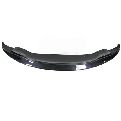 AlpineX Dynamics GTS Style Carbon Fiber Front Lip for BMW E9X M3 shown from the front, featuring a glossy carbon fiber finish and an aggressive motorsport-inspired design.