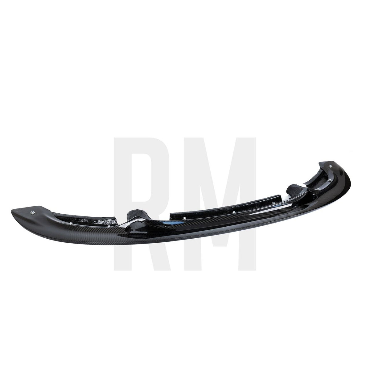 F8X GT4 V1 carbon fiber front splitter shown from an alternate angle