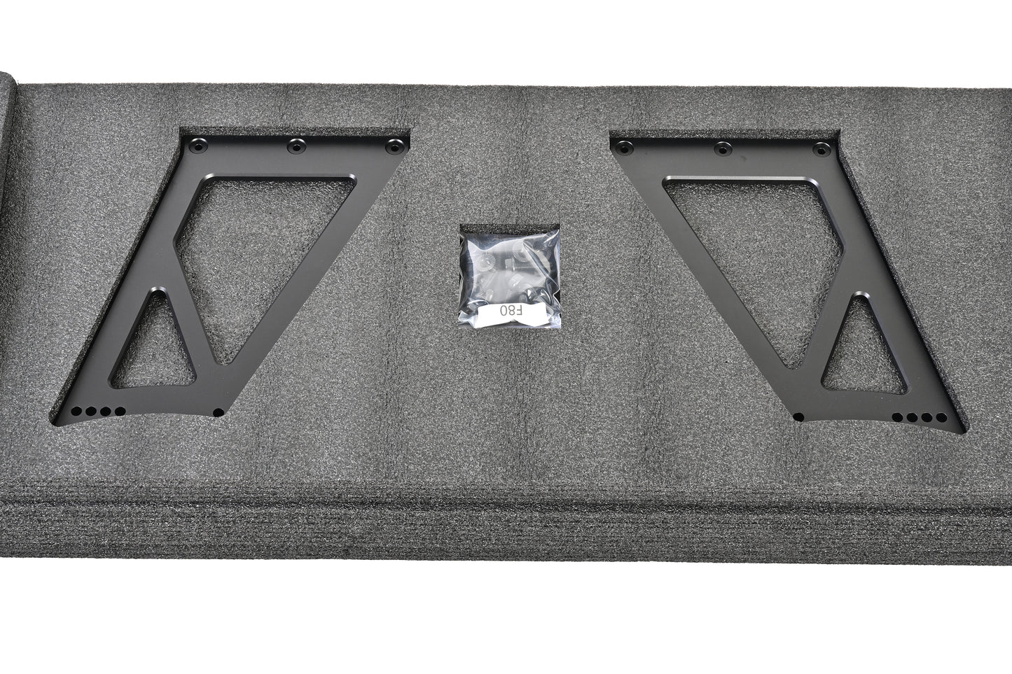 Pair of aluminum uprights and installation hardware for the BMW F80 M3 and F82 M4 GT4+ rear wing