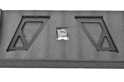 Pair of aluminum uprights and installation hardware for the BMW F80 M3 and F82 M4 GT4+ rear wing