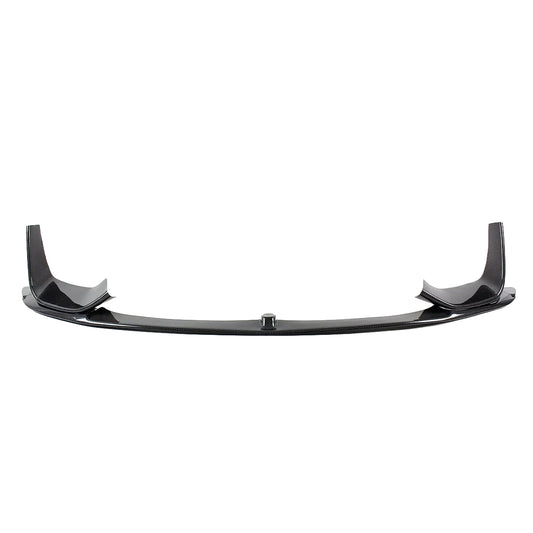 AlpineX Dynamics MP style carbon fiber front lip for BMW F8X M3 and M4, displayed on a white background with raised outer sections and a curved lower edge