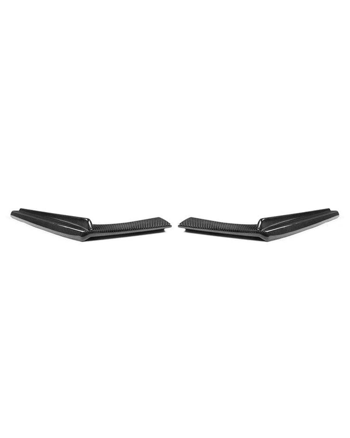 Left and right carbon fiber side pieces from the AlpineX Dynamics V style three-piece rear diffuser for BMW F8X M3/M4, displayed as a mirrored pair on white