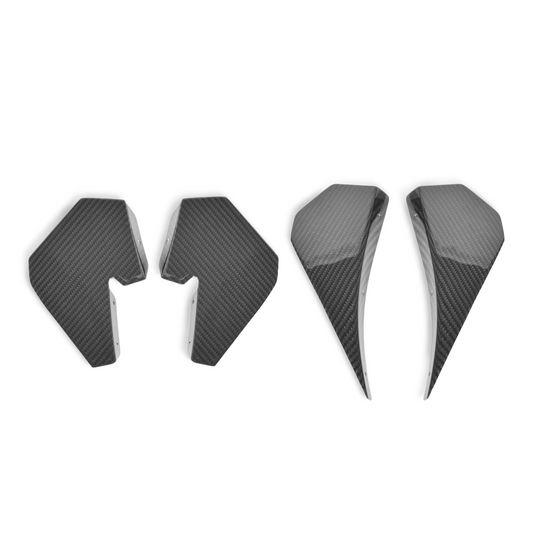 Four-piece RM Engineering GT4+ carbon fiber canard set for the BMW F8X M3 and M4
