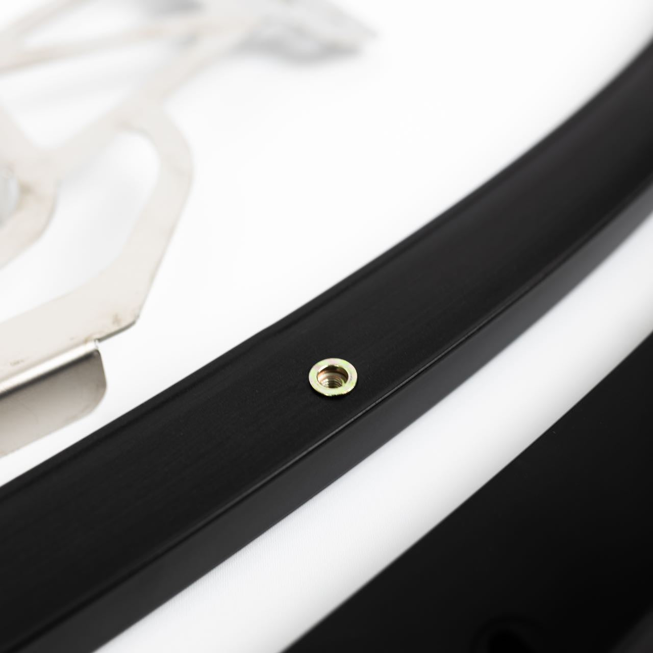 Threaded mounting point on the aluminum center support bar for the E9X M3 GTS front splitter