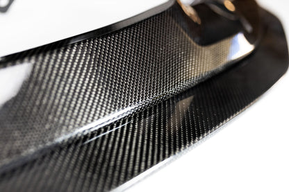 2x2 carbon fiber weave detail on the BMW F80 M3 and F82 M4 GTS-style front splitter