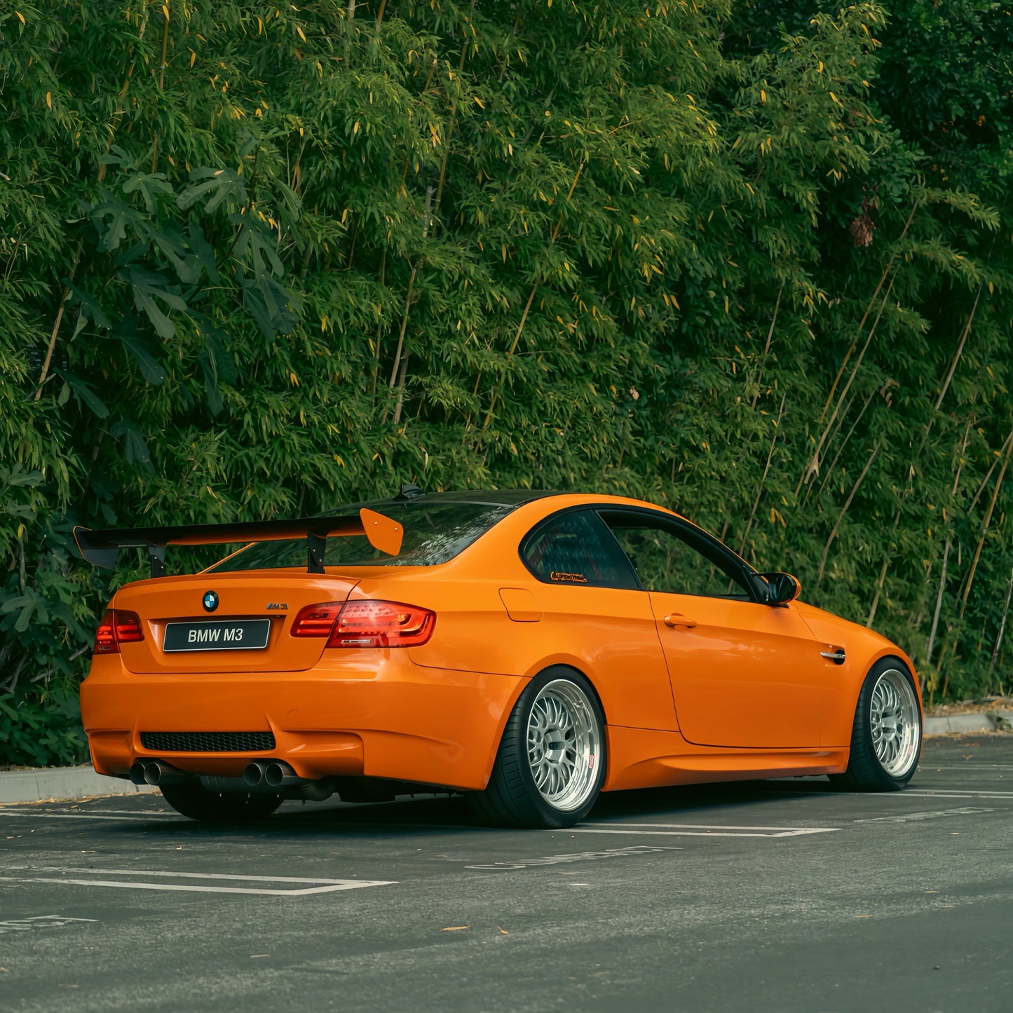 Fire Orange BMW E92 M3 with Ridgeline Motorsport GT4 MK2 rear wing