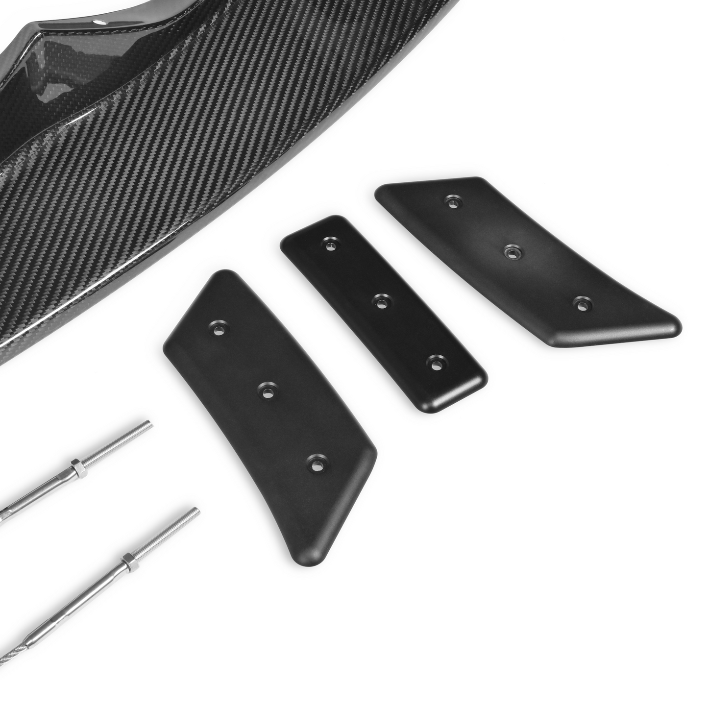 Aluminum side and center skid blocks for the GT4+ front splitter