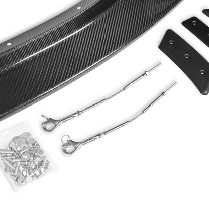GT4+ front splitter with center support rods, mounting plates and installation hardware