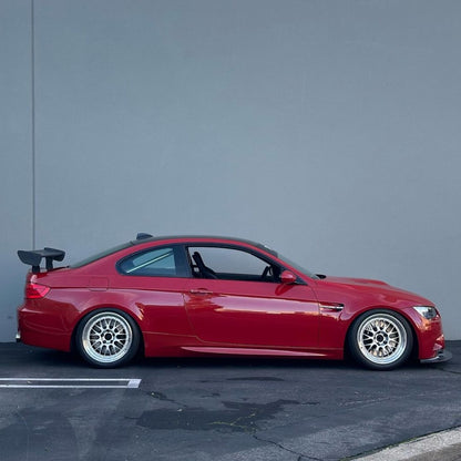 Melbourne Red BMW E92 M3 side profile with GT4 MK2 rear wing