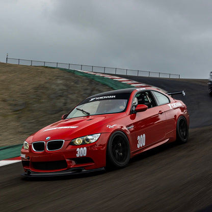 Red BMW E92 M3 track car with GT4 MK2 rear wing