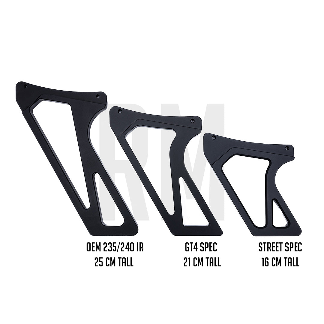 Ring Spec Wing V2 mount height comparison with 25 cm 235iR Spec, 21 cm GT4 Spec and 16 cm Street Spec