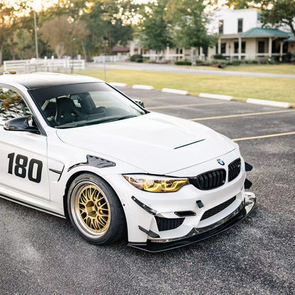 White BMW F82 M4 with RM Engineering GT4+ front bumper canards and splitter